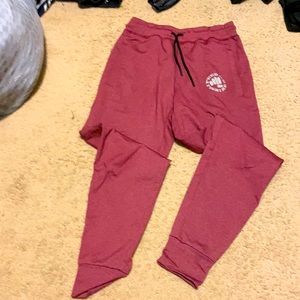 Red rest day joggers Feed Me Fight Me